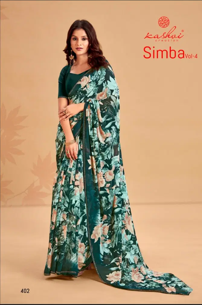 Simba Vol 04 By Kashvi Printed Georgette Sarees Wholesale Market In Surat
